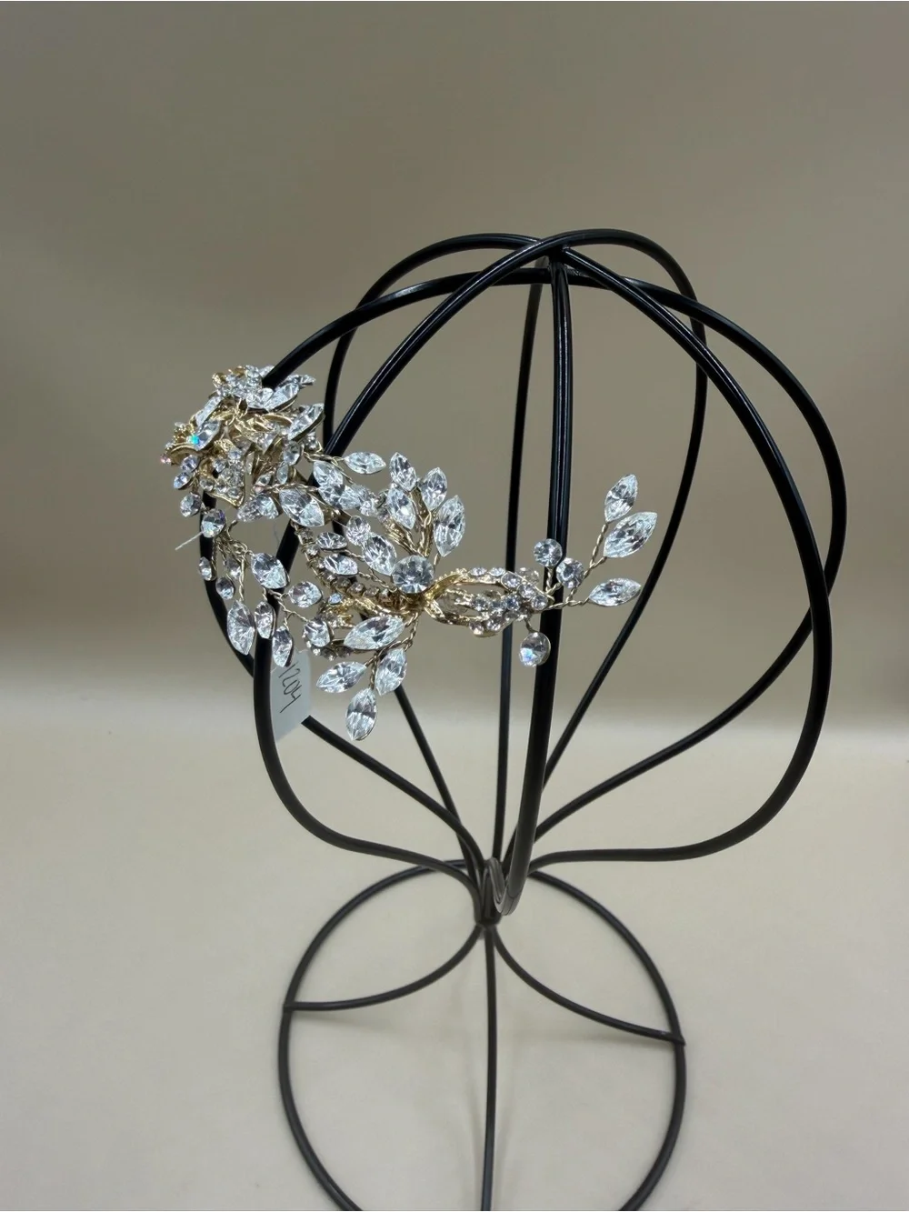 Gold Crystal Bridal Hair Clip Rhinestone Leaf Vine Wedding Barrette